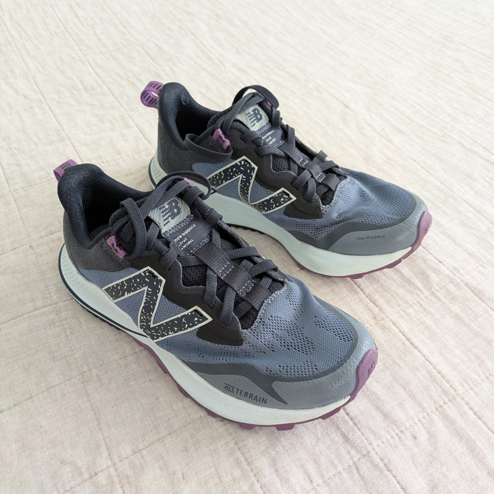 New Balance Women's Gray and Purple Trail Running Shoes
